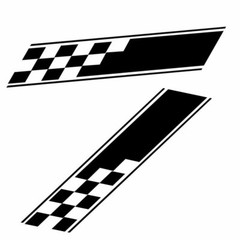 2X Sport Rally Racing Plaid Car Body Side Door Skirt Fender Stripe Decal Sticker