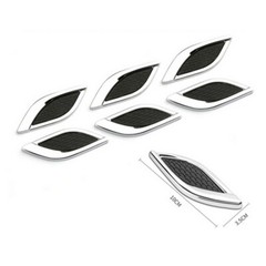 3D Chrome Metal Sticker Fake Air Vent Trim Fit For Car Fender Hood Intake Decor