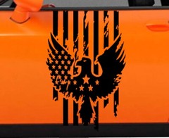 NEW Eagle USA Flag Hood Door Vinyl Decal Racing Stripes (Fits Challenger)