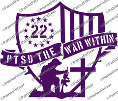 Veteran 22,PTSD The War Within,Support Our Troops,Military,Custom Vinyl Decal