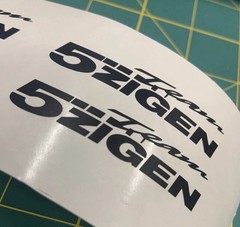 4x 2.4″ 6cm Team 5 Zigen 5zigen Quality Reproduction Decal Sticker wheel rim