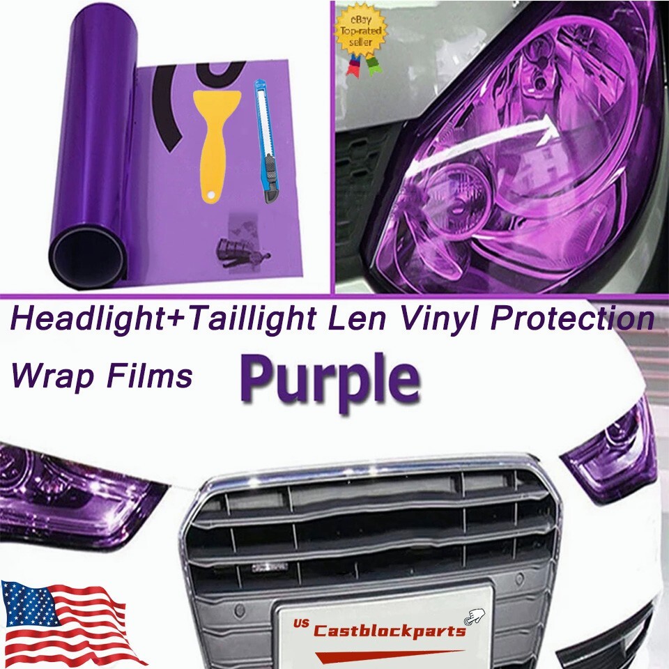 For Headlight Taillamp Transparent Purple Len Vinyl Protection Wrap Film 12″x78″