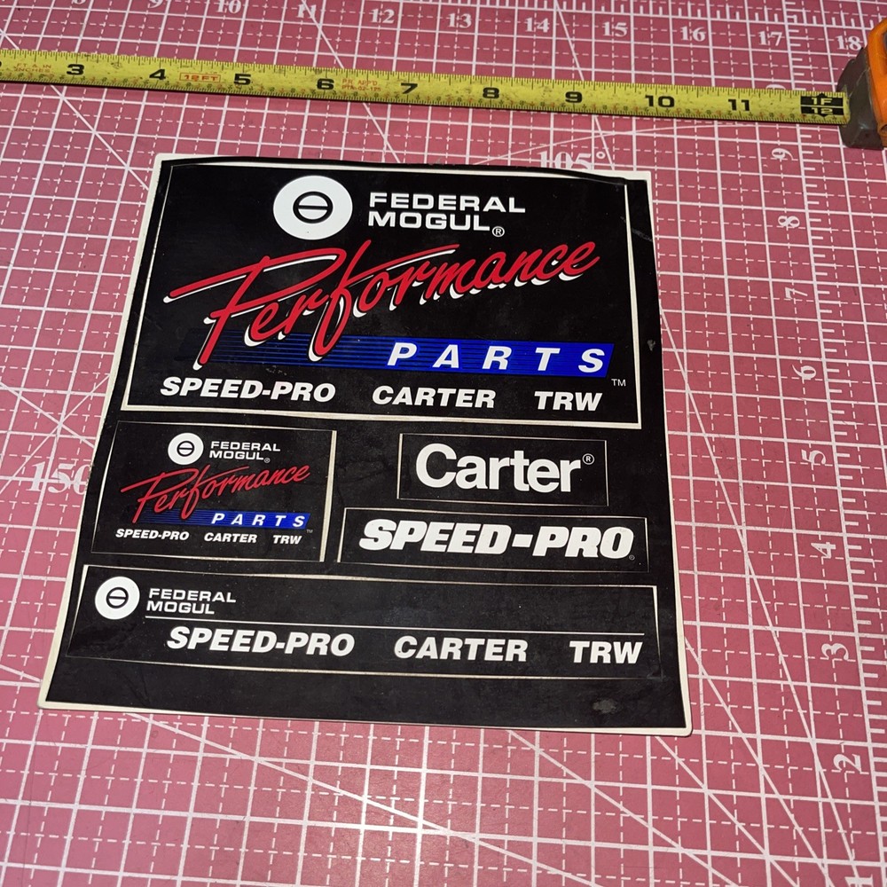 Vintage Original Federal Mogul Performance Parts Carter TRW Decal Sticker Racing
