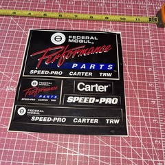 Vintage Original Federal Mogul Performance Parts Carter TRW Decal Sticker Racing