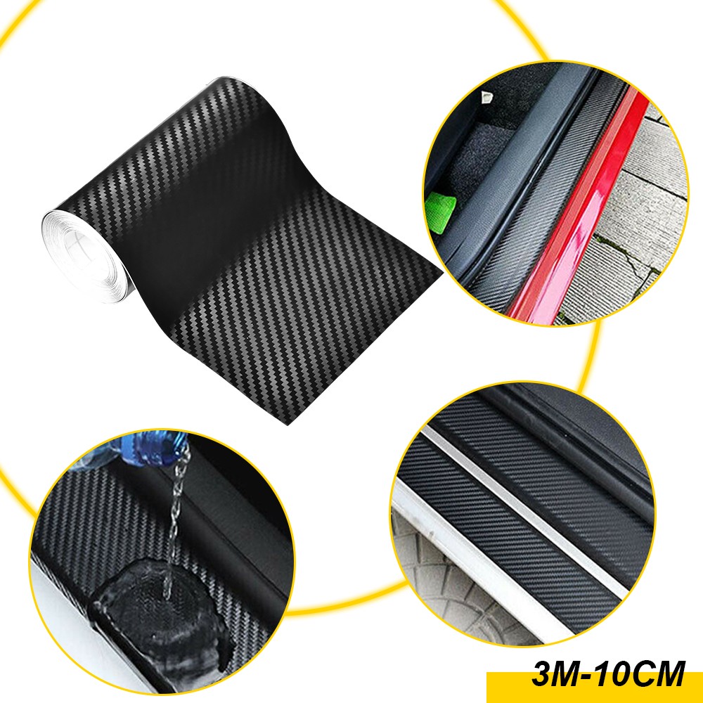 1PCS Carbon Fiber Vinyl Car Wrap Sticker Decal Front&Rear Bumpers 3.93inch*10ft