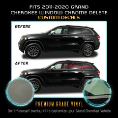 For 2011-2021 Jeep Grand Cherokee Window Chrome Delete Vinyl Precut Glossy Matte