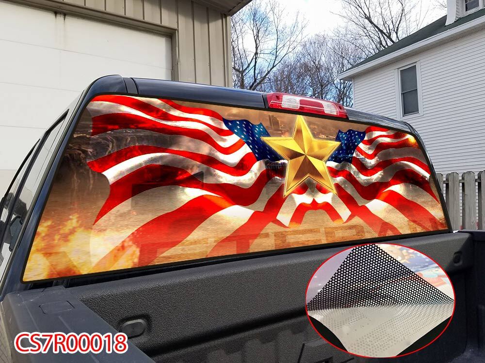 American Pick Up Truck SUV Rear Back Window Graphics Decal Wrap Tint #18