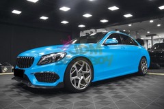 Premium Matte Metallic Satin Pearl Azure Blue Vinyl Car Wrap Sticker Decal Film