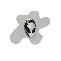 2pcs Chrome Metal 3D Alienware Head Auto Logo Sticker Badge Emblem Car Decal A