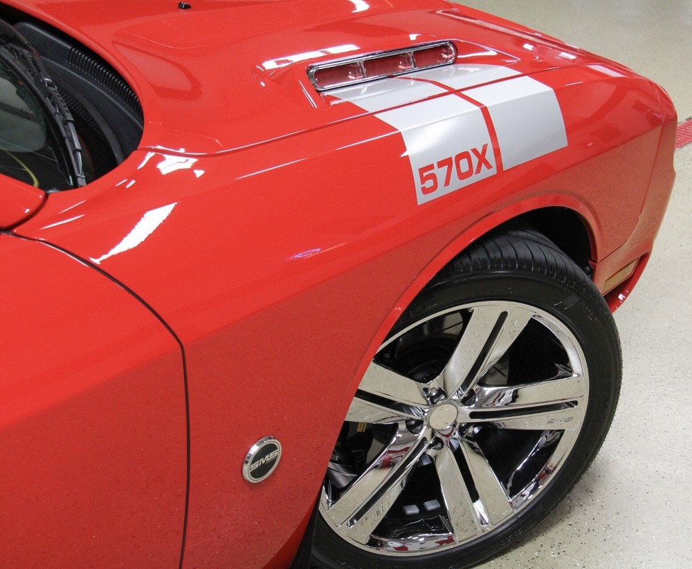 OEM Saleen 570X Decals Upper Fender Hood New 2PC Left & Right Fits Challenger