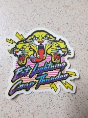 Eat Lightning 75mm High Quality Vinyl electrician hard hat sticker.
