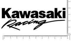 Kawasaki 8″ Racing Script Team Die Cut Sticker Motocross Racing Decal 10″ x 4″