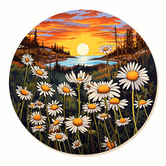 Field of Daisies Sticker Decal Car Truck Window Bumper Vinyl Decal Flowers