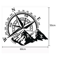 24″x20″ Mountain Compass Graphics Sticker for SUV Car Hood Body Side Doors Black