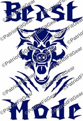 Beast Mode,Wolf,Exercise,Wellness,Fitness,Goal,#BeastMode,Motivation,Vinyl Decal