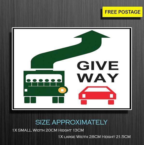 Give Way Sign, Self Adhesive Waterproof Vinyl Sticker