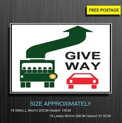 Give Way Sign, Self Adhesive Waterproof Vinyl Sticker