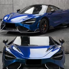 5FTx50FT PET Gentian Blue Metallic Vinyl Wrap Self-Adhesive Air Release US Stock