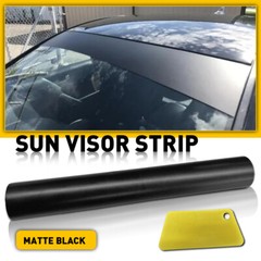 Universal Windshield Banner Matte Black Vinyl Decal Sun Strip 60″x10″