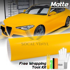 Premium Matte Flat Yellow Vinyl Car Wrap Sticker Decal Sheet Film Bubble Free