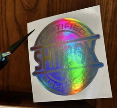 CERTIFIED SHITBOX Multicolor Holographic Rainbow Metallic 3” Vinyl Decal Sticker
