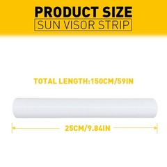 Anti-UV Windshield Decal Sun Strip Visor Tint Front Film White Window Trim Cover
