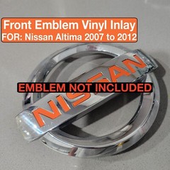 Front Emblem Vinyl inlays FOR 2007-2012, Nissan Altima. Emblem NOT included.