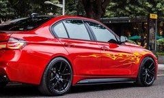 Car Door Side Stickers Graphics Flame Sport Decor Decal Vinyl Cover Universal