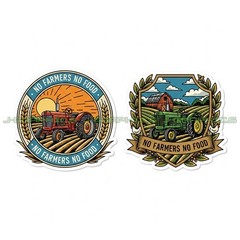 No Farmers No Food Farms Vinyl Decal Sticker Farming 2 Pack B