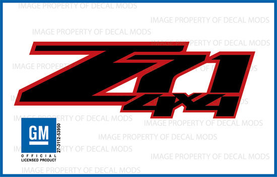 2: 07 – 13 Z71 4×4 Decals stickers Chevy Silverado GMC Sierra Red Black FG9A7