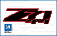 2: 07 – 13 Z71 4×4 Decals stickers Chevy Silverado GMC Sierra Red Black FG9A7