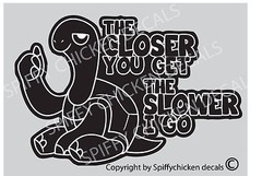 FUNNY TAILGATING BACK OFF THE CLOSER YOU GET VEHICLE DECAL STICKER
