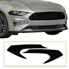 Headlight Side Marker Amber Delete Smoked Black Tint For 2018-2021 Ford Mustang