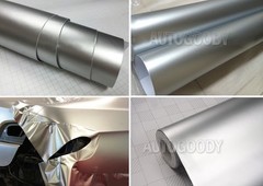 240″x60″ Satin Matte Chrome Metallic Silver Vinyl Film Wrap Bubble Free 20ftx5ft