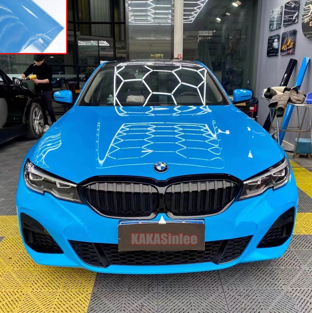 Smooth Solid M Blue Chrome Metallic Full Car Vinyl Wrap SUV Stretch Sticker HDUS