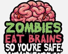 Funny Zombie Sticker (5 Inch) Waterproof Adhesive Peel & Stick Car Bumper