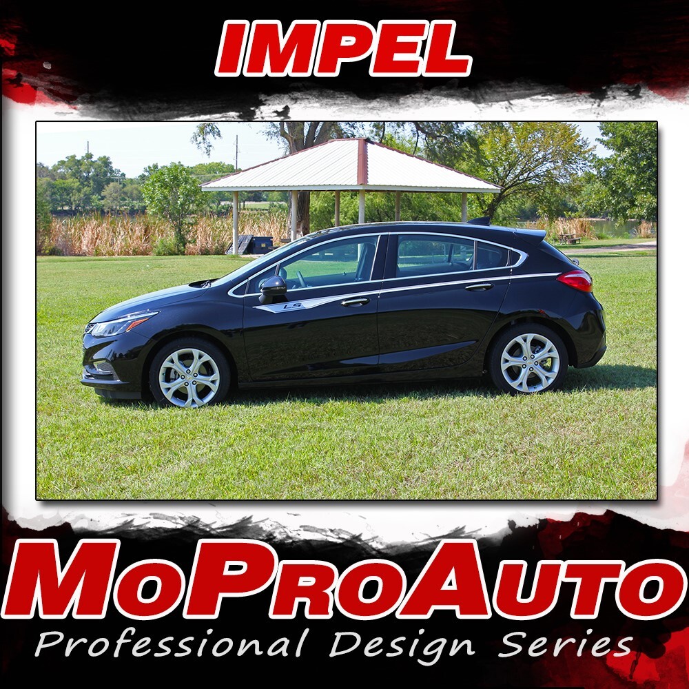 2016-2019 Chevy Cruze OVERPASS Upper Door Stripes Vinyl Graphic Decals Kit