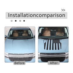 Front Hood Black USA Flag Graphic Vinyl Decal Fit For Ford Maverick 2022-2025 US