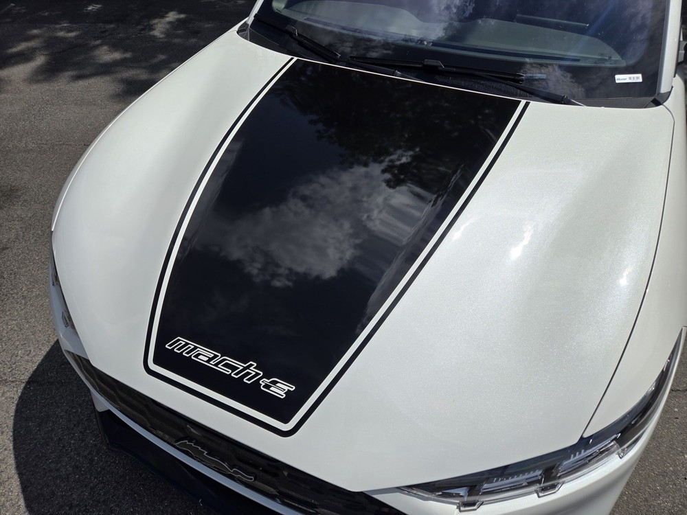 Fits 2021-2025 Ford Mustang Mach E Center Hood Stripe W Mach E Vinyl Decal