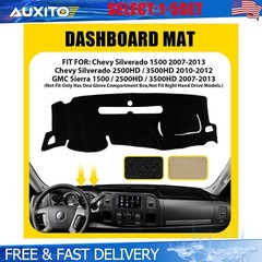 Dash Board Cover Mat Fit 07-13 GMC Sierra 1500 2500 3500HD Dashboard Black 1-5X