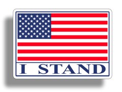 I Stand USA Flag Sticker Vinyl Decal US Proud America Car Truck Laptop Graphic