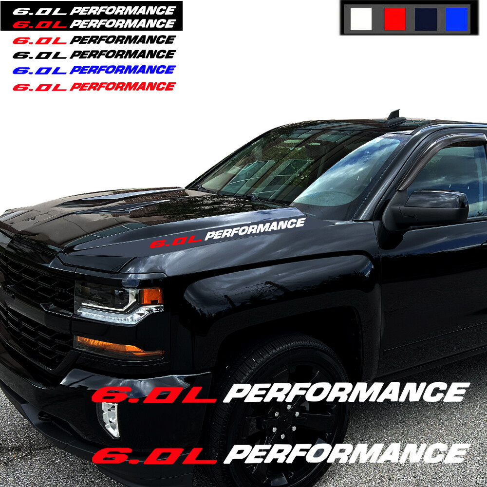 6.0L PERFORMANCE Hood Car sticker decal emblem For Chevy Silverado 1500 2500