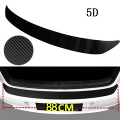 Universal Car Rear Guard Bumper Anti Scratch 5D Black Carbon Fiber Sticker Decal