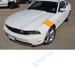 4x Sport Racing Yellow Universal Car Hood Fender Stripe Hash Mark Graphics Decal