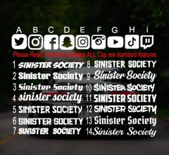 snapchat username Vinyl Decal Lettering Sticker JDM Euro Drift