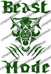 Beast Mode,Wolf,Exercise,Wellness,Fitness,Goal,#BeastMode,Motivation,Vinyl Decal