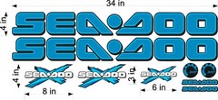 SEA-DOO Logo / BLUE / 34″ Vinyl Personal Watercraft Replacement Bonus Decals