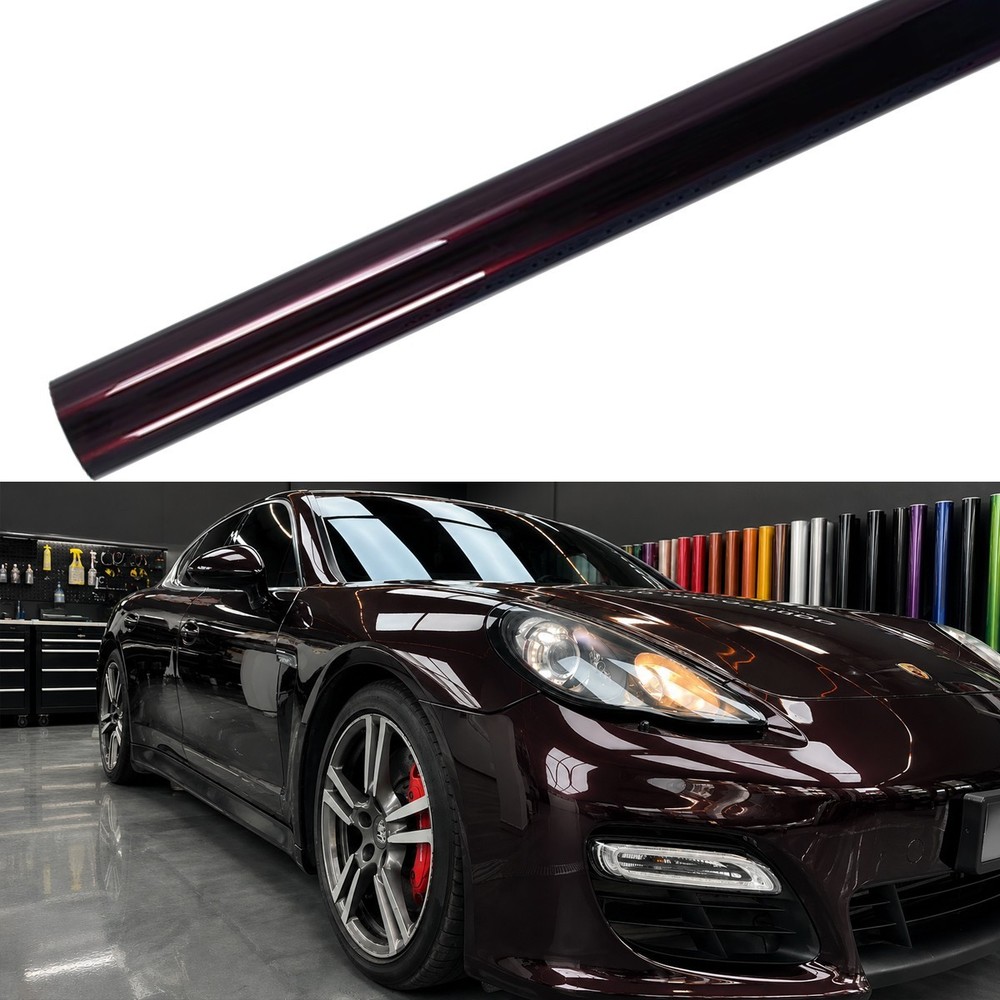 24″x60″ Ultra Gloss PET Black Rose Metallic Vinyl Wrap Air Release 2FT x 5FT