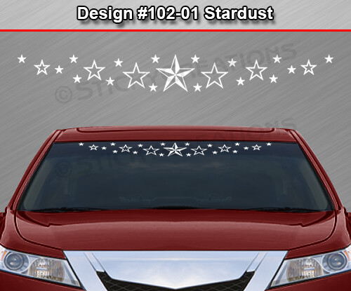 102-01 Stardust Nautical Star Decal Sticker Vinyl Graphic Windshield Window Car