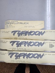 NOS 1992-1993 GMC Tpyhoon complete set of Decals For 2 Doors & Tailgate Gray
